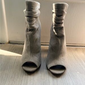 Chinese Laundry Gray Suede Ankle Booties